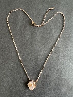 18k rose gold PVD stainless steel clover Necklace